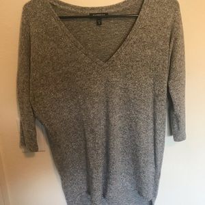 Grey knit v-neck shirt